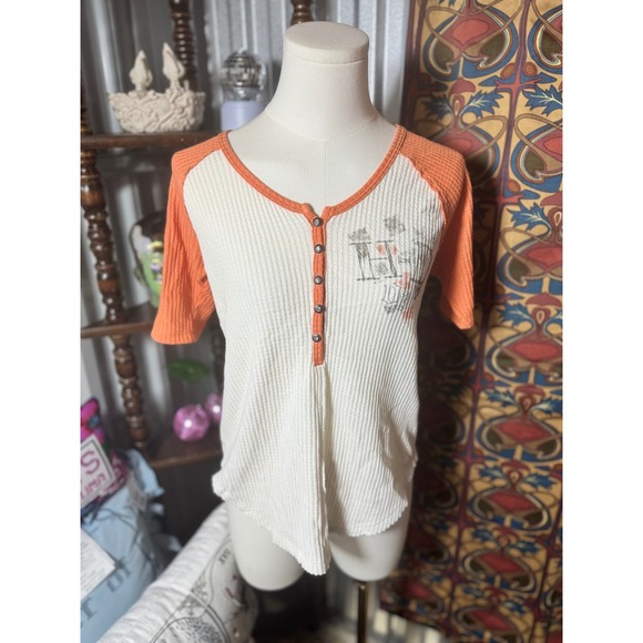 Harley-Davidson Tops - Harley Davidson Playa Del Carmen Mexico Thermal Top Orange‎ White